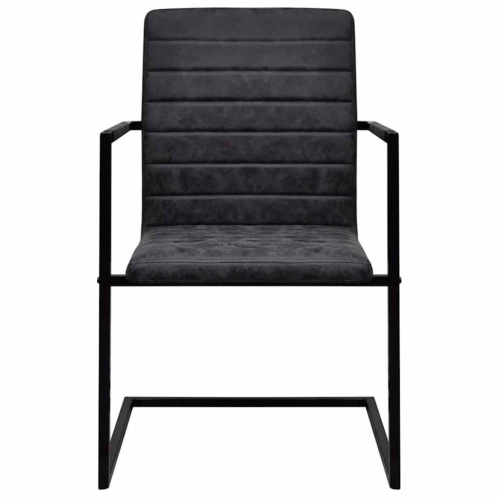 Vidaxl eetkamerstoelen 2 st kunstleer zwart