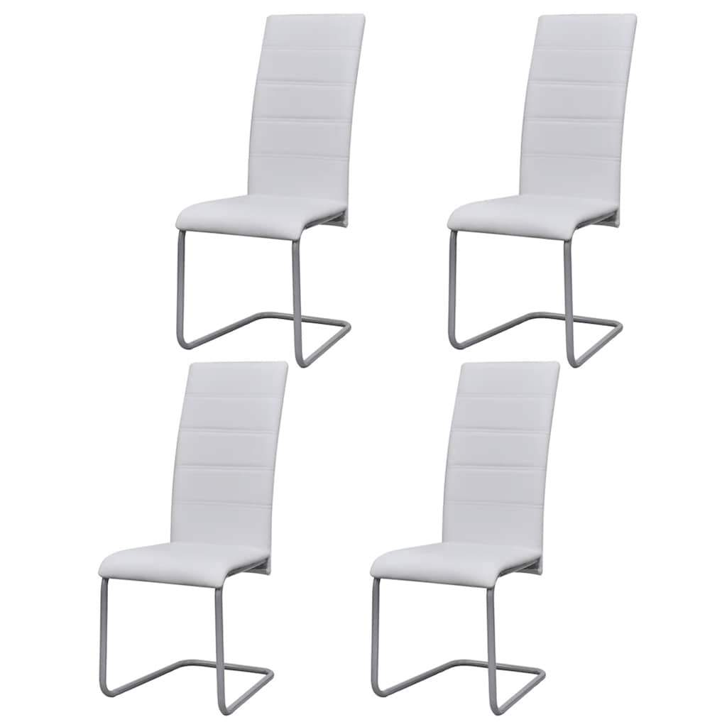 Vidaxl eetkamerstoelen 4 st kunstleer wit