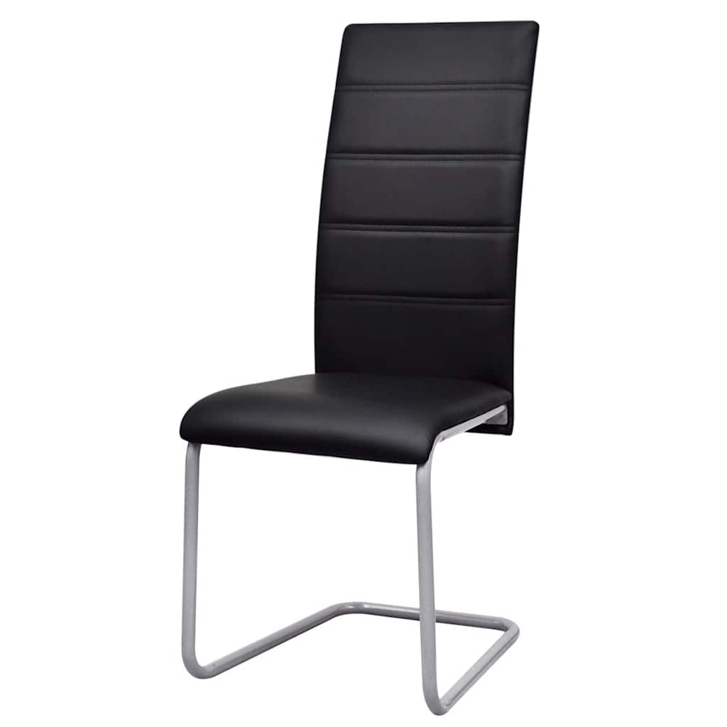 Vidaxl eetkamerstoelen 2 st kunstleer zwart