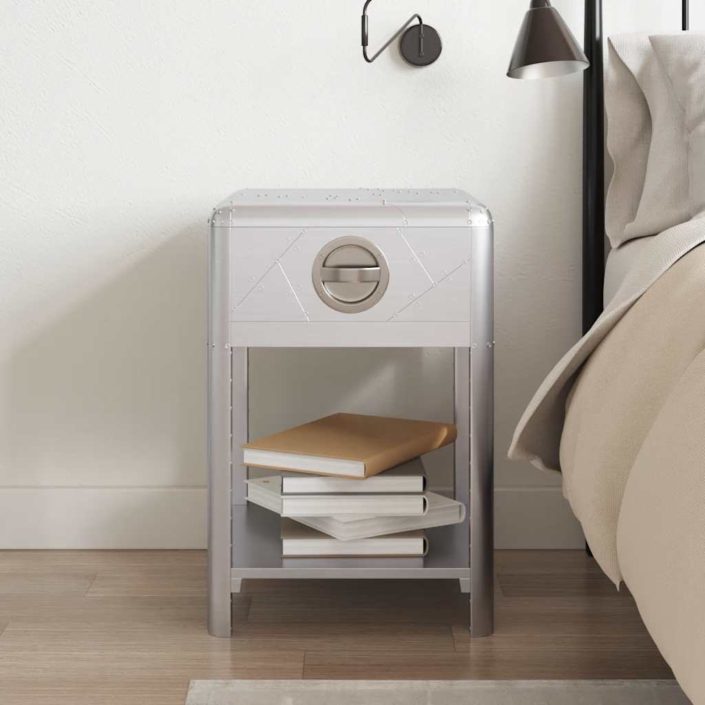 Vidaxl bijzettafel met 1 lade vintage luchtvaartlook