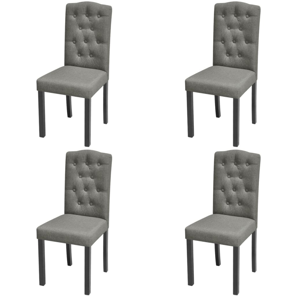 Vidaxl eetkamerstoelen 4 st stof grijs
