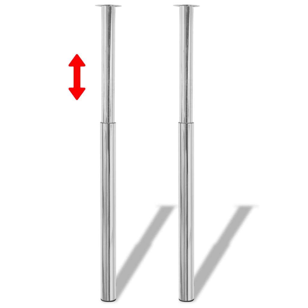 Vidaxl tafelpoten telescopisch 710-1100 mm chroom 2 st