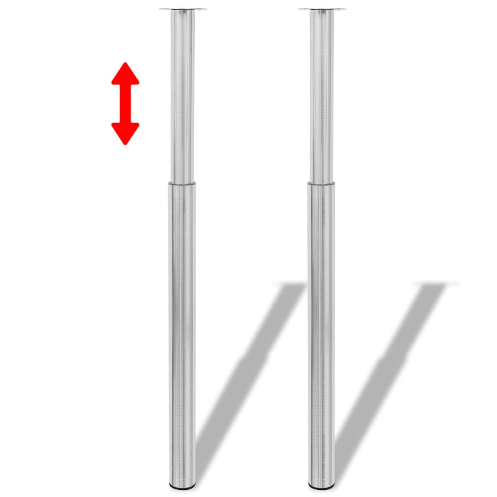 Vidaxl tafelpoten telescopisch roestvrij staal 710 mm - 1100 mm 2 st