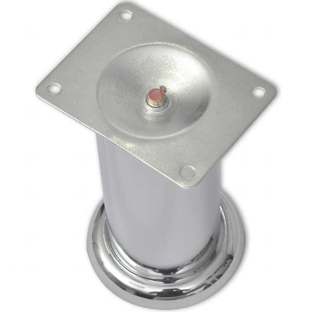 Vidaxl bankpoten rond chroom 120 mm 4 st