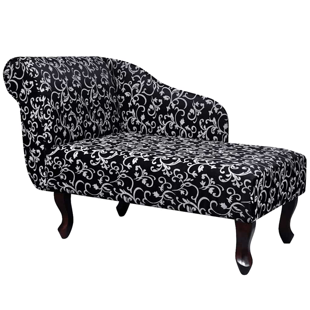 Vidaxl chaise longue stof zwart en wit