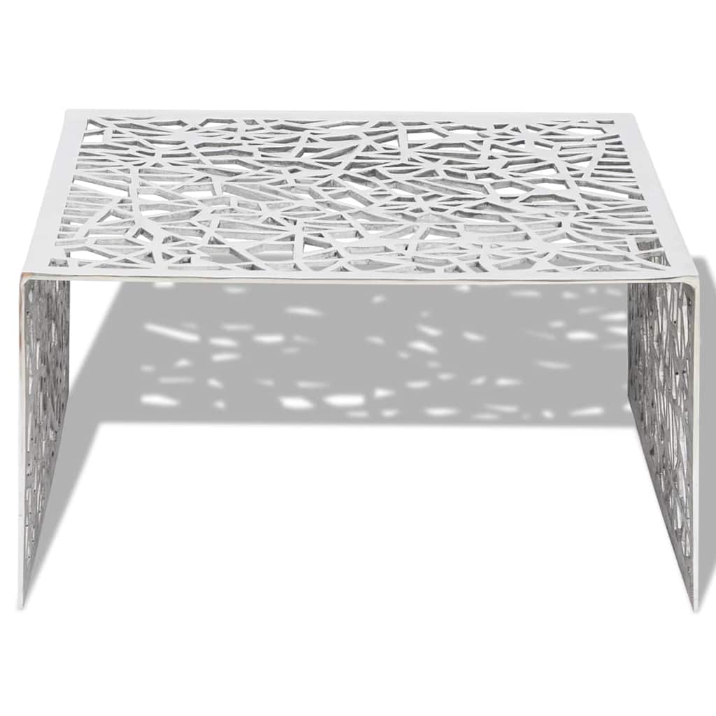 Vidaxl salontafel opengewerkt ontwerp aluminium zilverkleurig