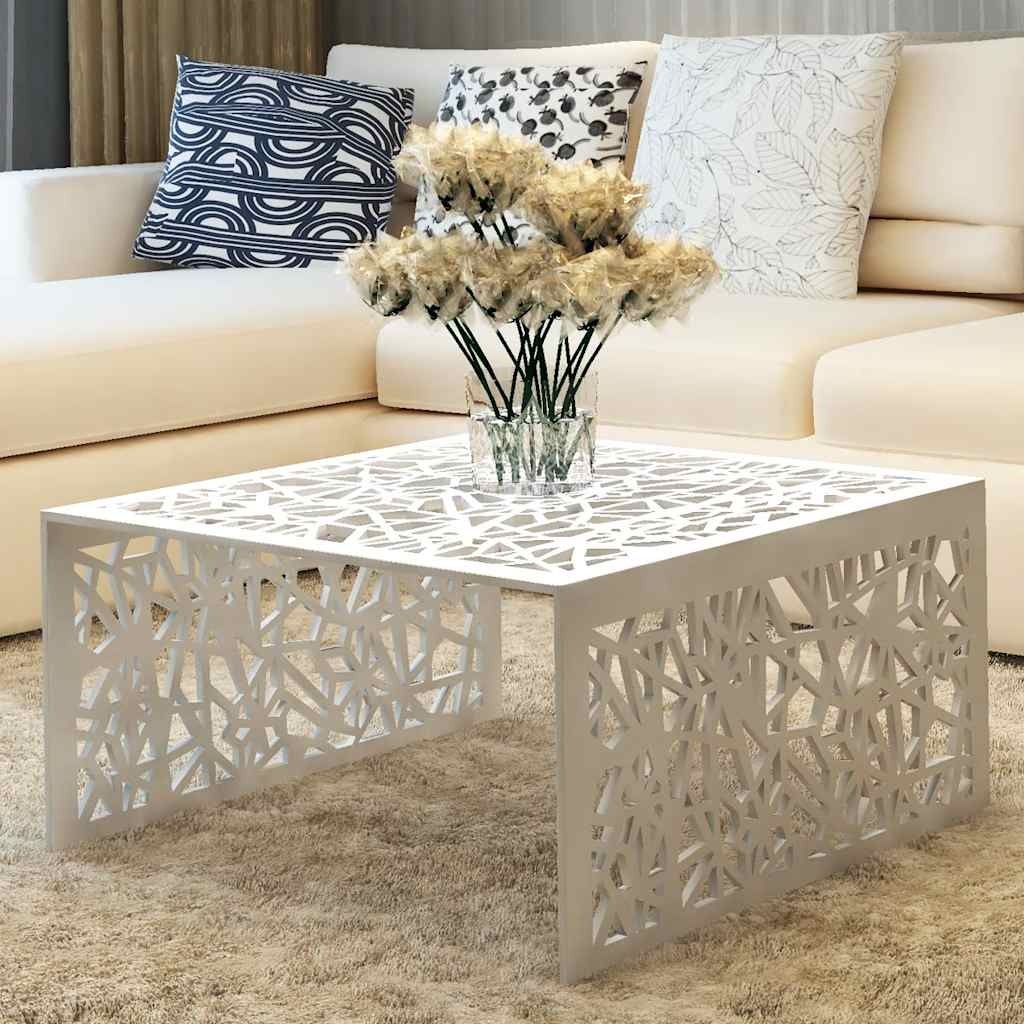 Vidaxl salontafel opengewerkt ontwerp aluminium zilverkleurig
