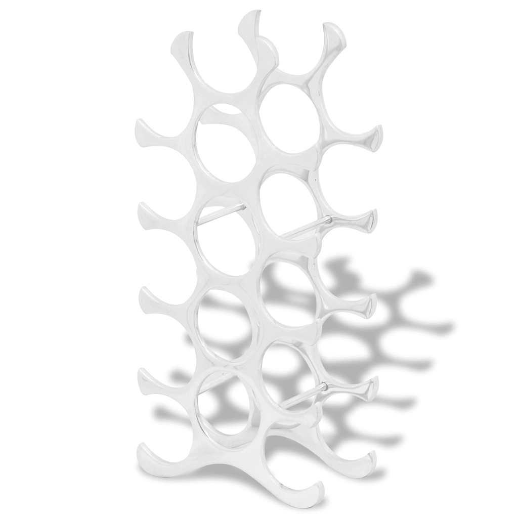 Vidaxl wijnrek voor 15 flessen aluminium zilverkleurig