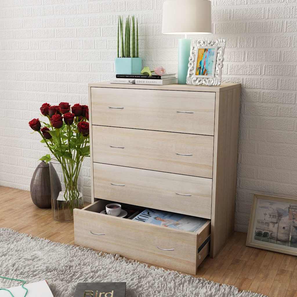Vidaxl dressoir met 4 lades 60x30,5x71 cm eikenkleur