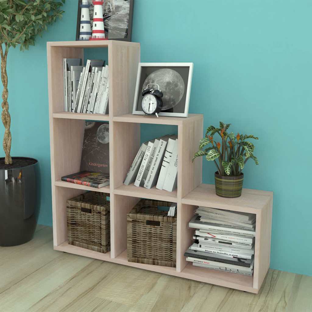 Vidaxl boekenkast presentatiemeubel trapvormig 107 cm eikenkleur