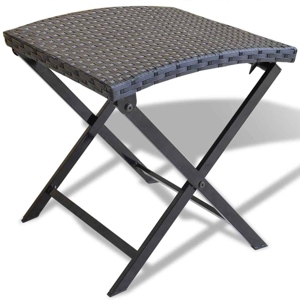 Vidaxl kruk inklapbaar poly rattan zwart