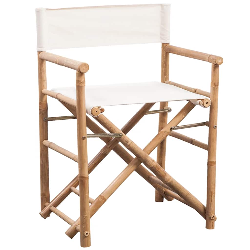 Vidaxl regisseursstoelen 2 st inklapbaar bamboe en canvas