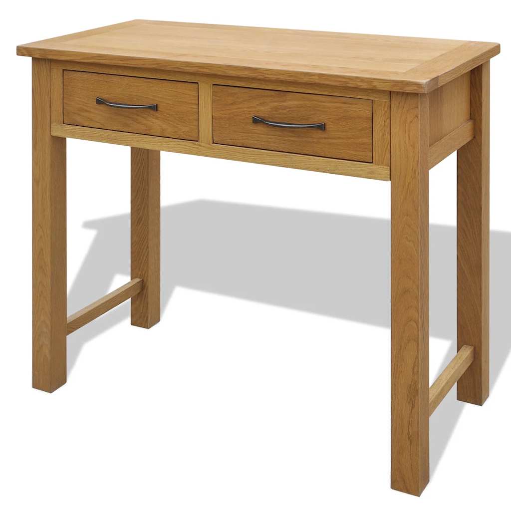 Vidaxl kaptafel met krukje massief eikenhout