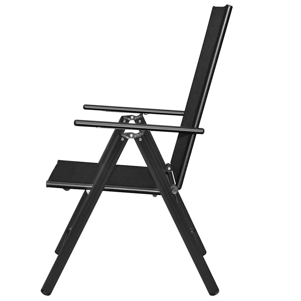 Vidaxl tuinstoelen inklapbaar 2 st aluminium en textileen zwart