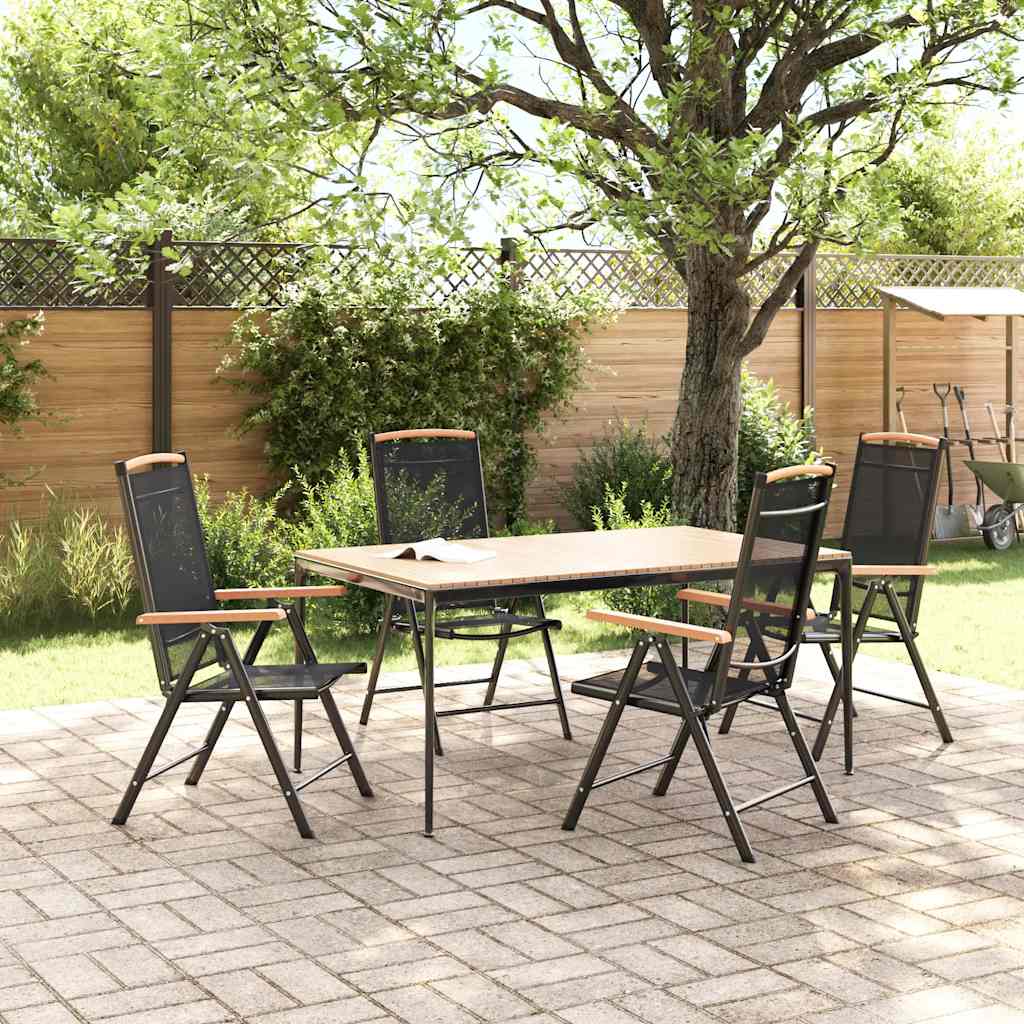 Vidaxl tuinstoelen inklapbaar 4 st aluminium en textileen zwart