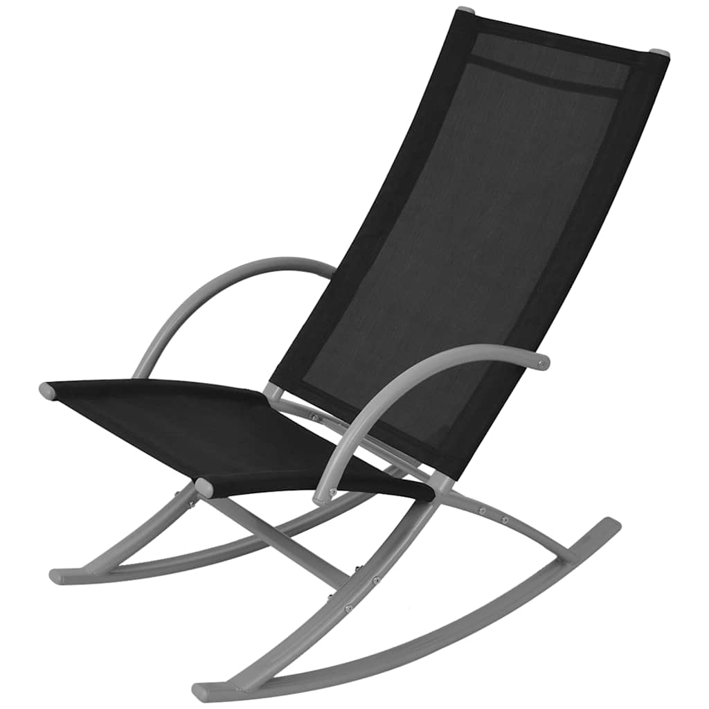 Vidaxl tuinschommelstoelen 2 st staal en textileen zwart