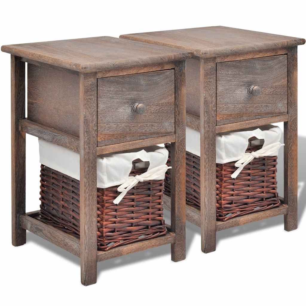 Vidaxl nachtkastjes 2 st hout bruin
