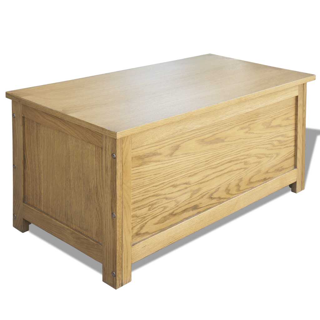 Vidaxl opbergkist 90x45x45 cm massief eikenhout