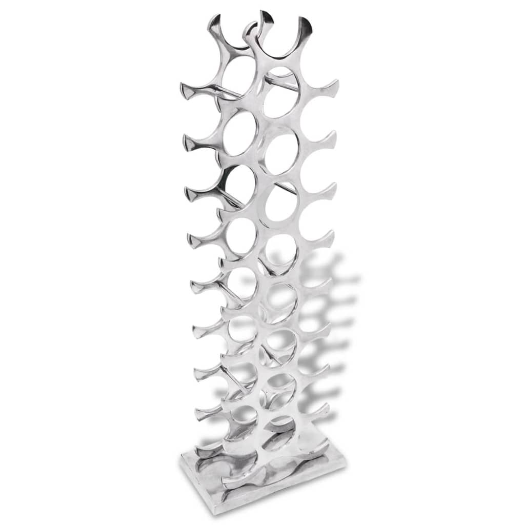 Vidaxl wijnrek 27 flessen zilverkleurig aluminium