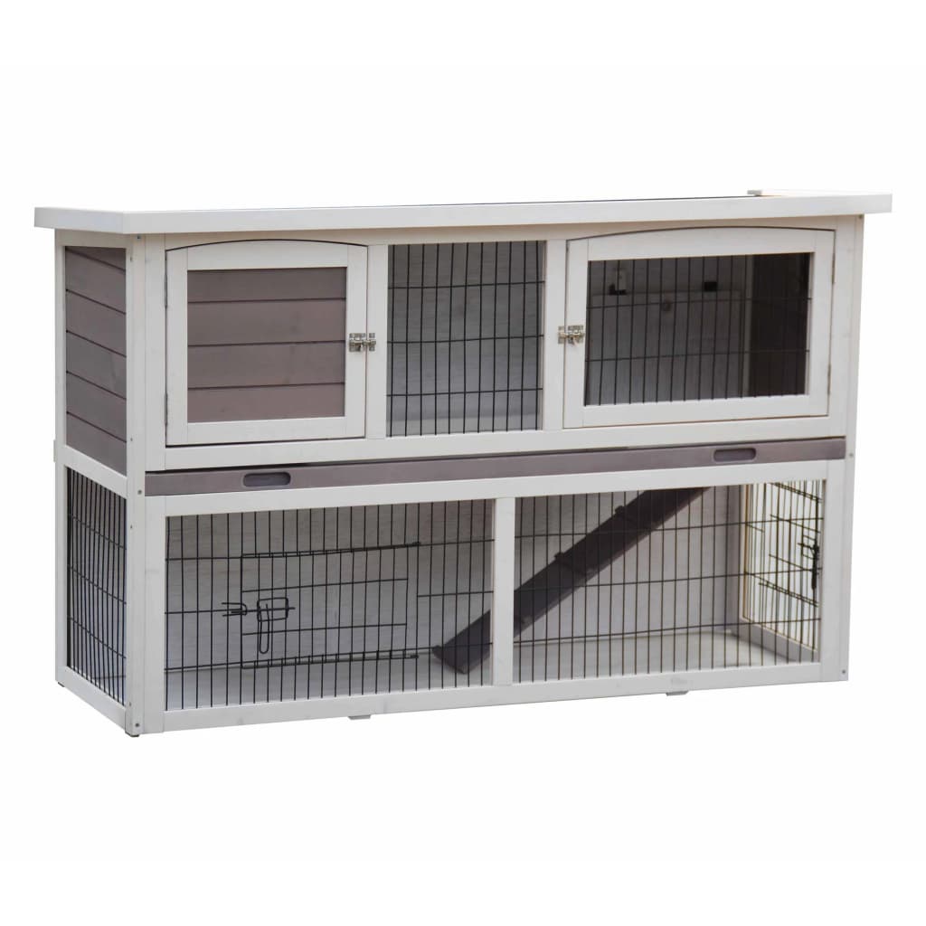@pet konijnenhok bigfoot 137x50x85 cm hout wit