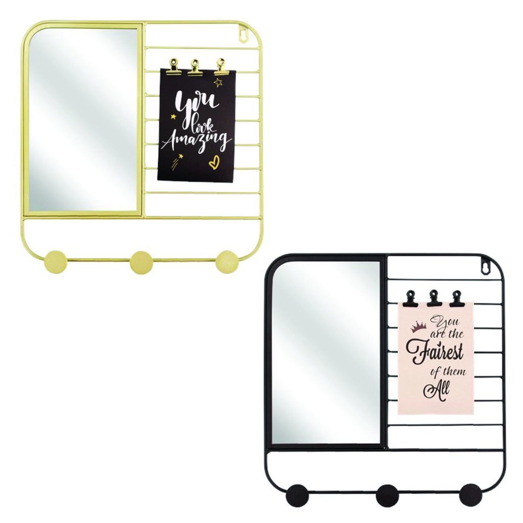 Overige merken decoratie wandrek 32x2x33 cm metaal zwart goud assorti