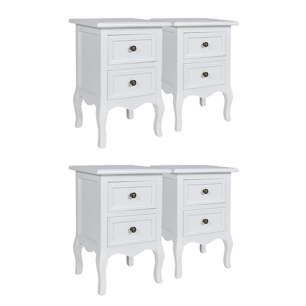Vidaxl nachtkastjes met 2 lades 4 st mdf wit