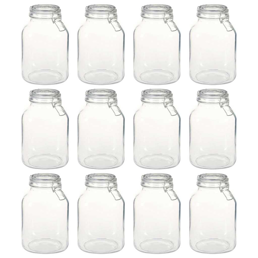 Vidaxl potten met sluiting 12 st 3 l glas