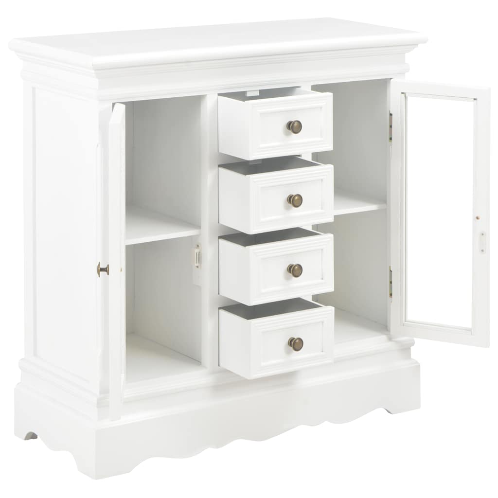 Vidaxl dressoir 70x28x70 cm massief grenenhout wit