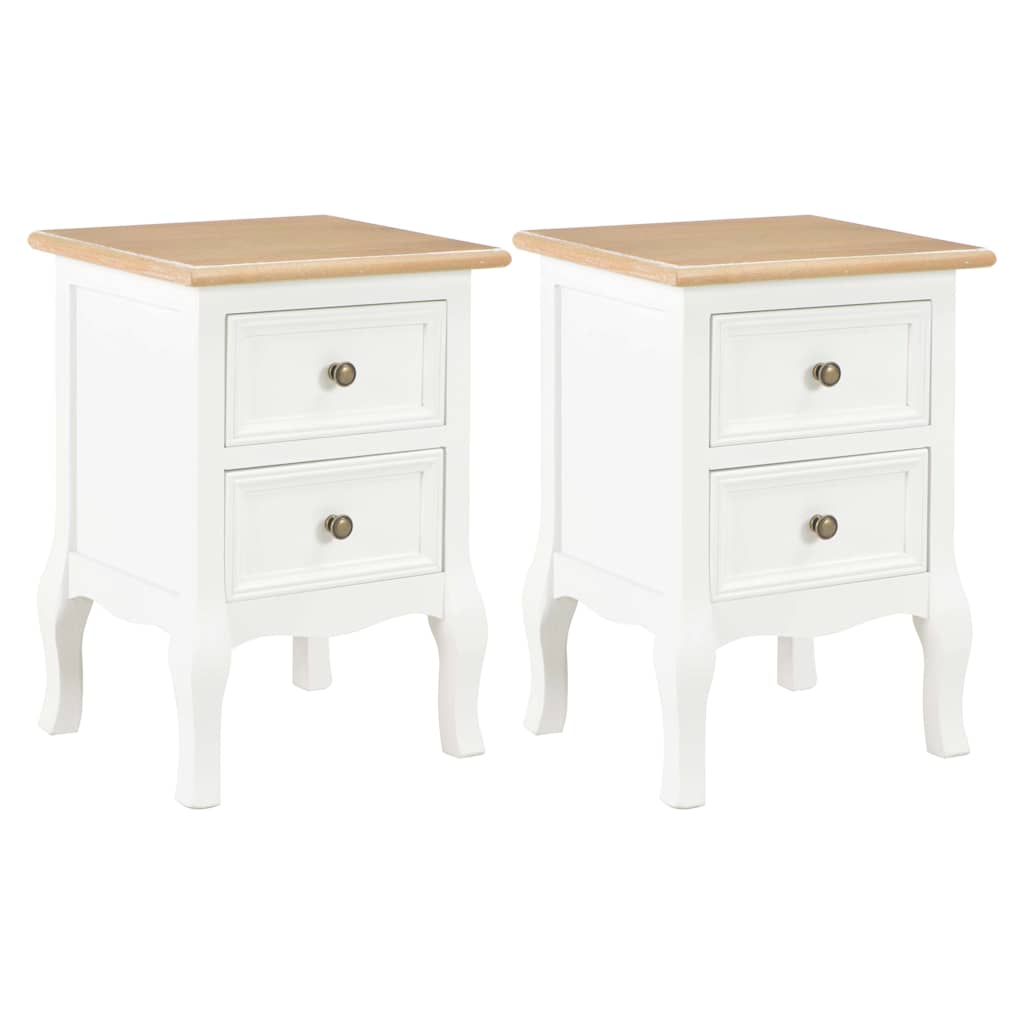Vidaxl nachtkastje 2 st 35x30x49 cm mdf wit
