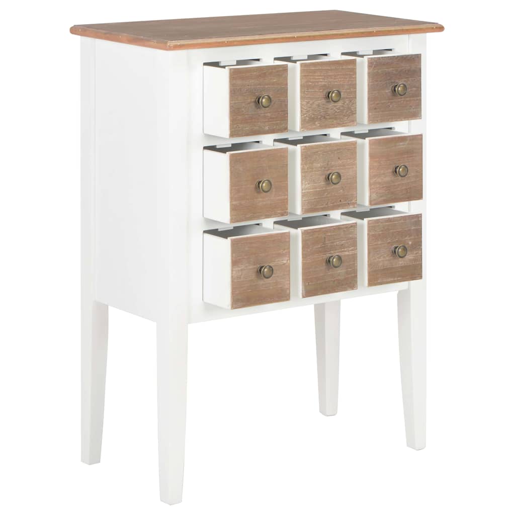 Vidaxl dressoir 54x30x80 cm massief hout wit