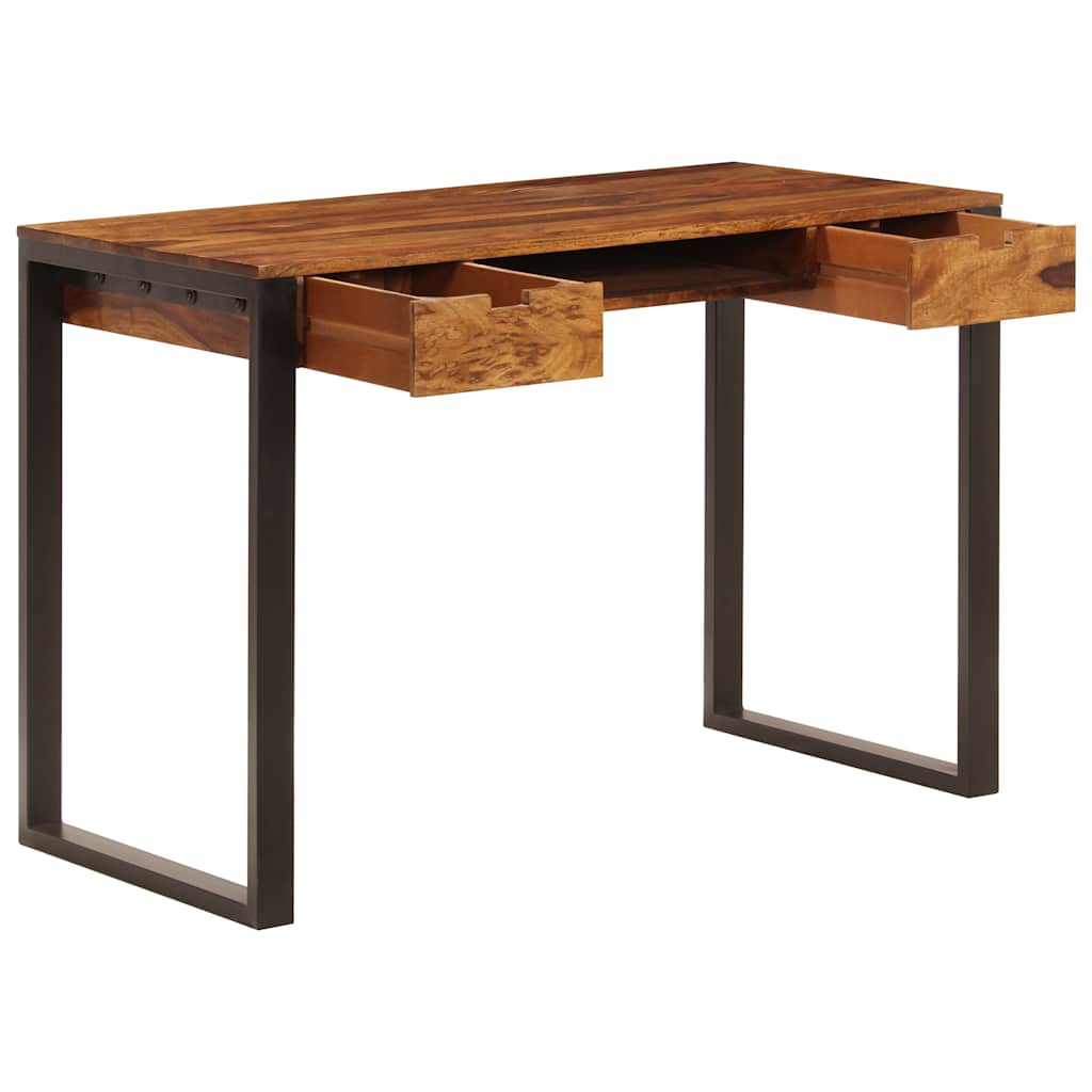 Vidaxl bureau 110x55x78 cm massief acaciahout en staal