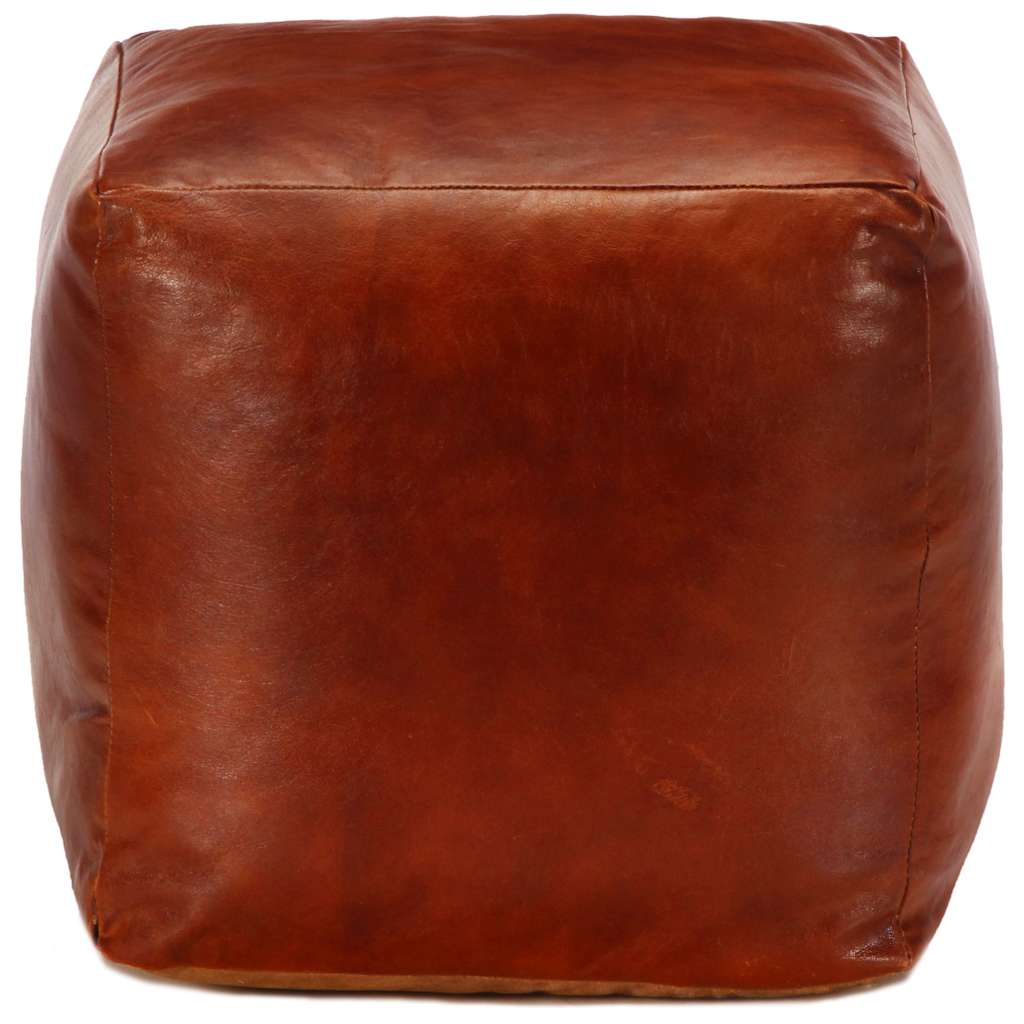 Vidaxl poef 40x40x40 cm echt geitenleer tan