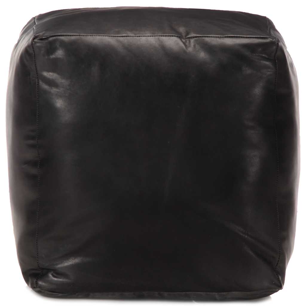 Vidaxl poef 40x40x40 cm echt geitenleer zwart