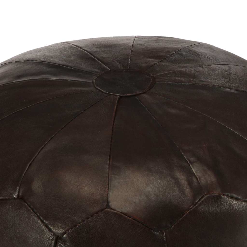 Vidaxl poef 40x35 cm echt geitenleer donkerbruin