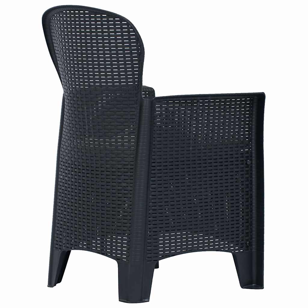 Vidaxl 3-delige tuinset rattan-look kunststof antraciet