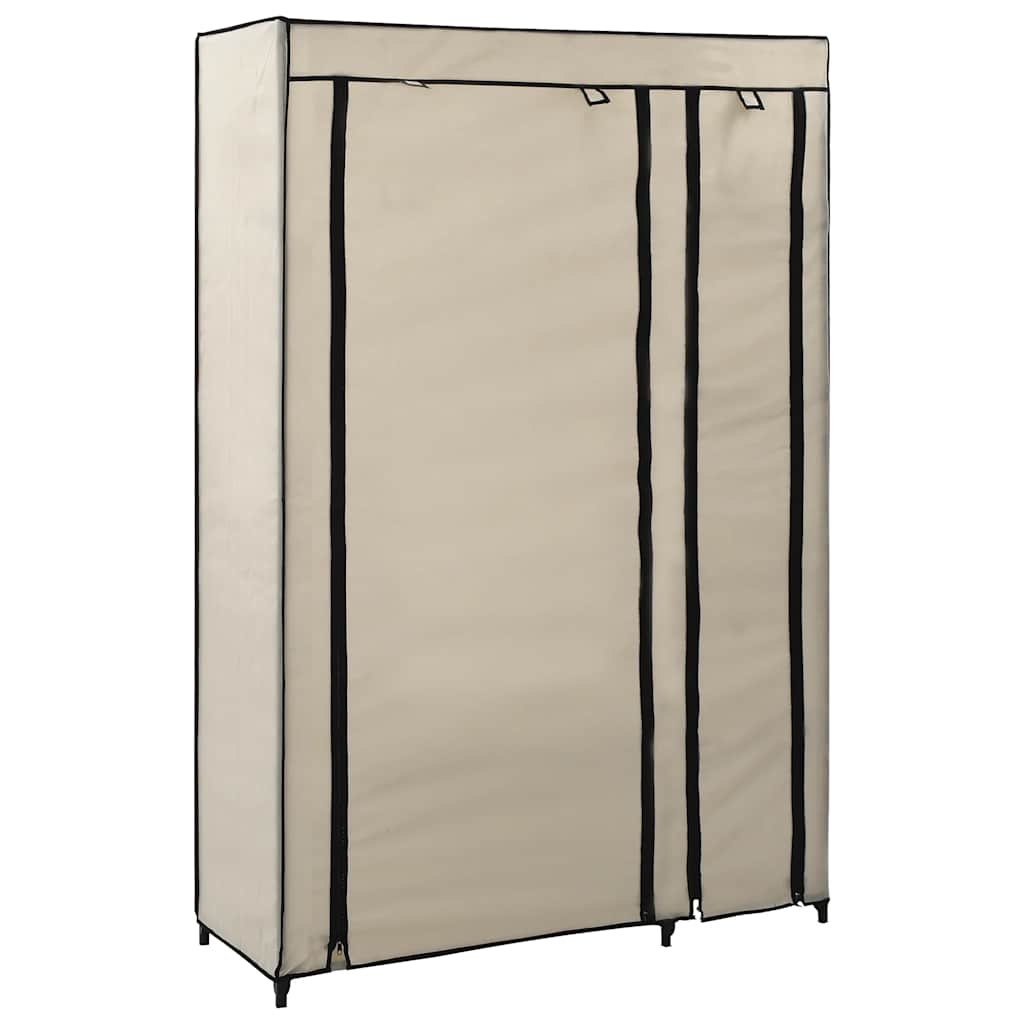 Vidaxl kledingkast opvouwbaar 110x45x175 cm stof crème