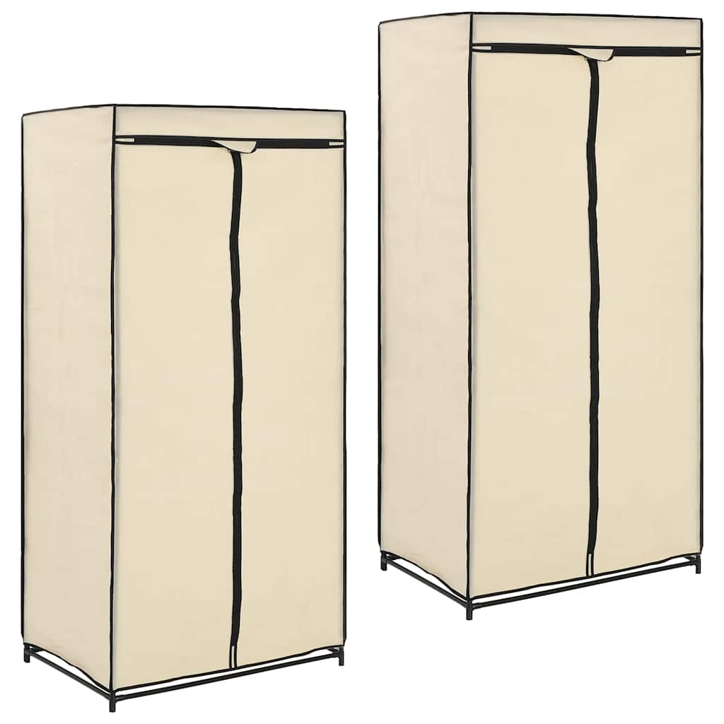 Vidaxl kledingkasten 2 st 75x50x160 cm crème