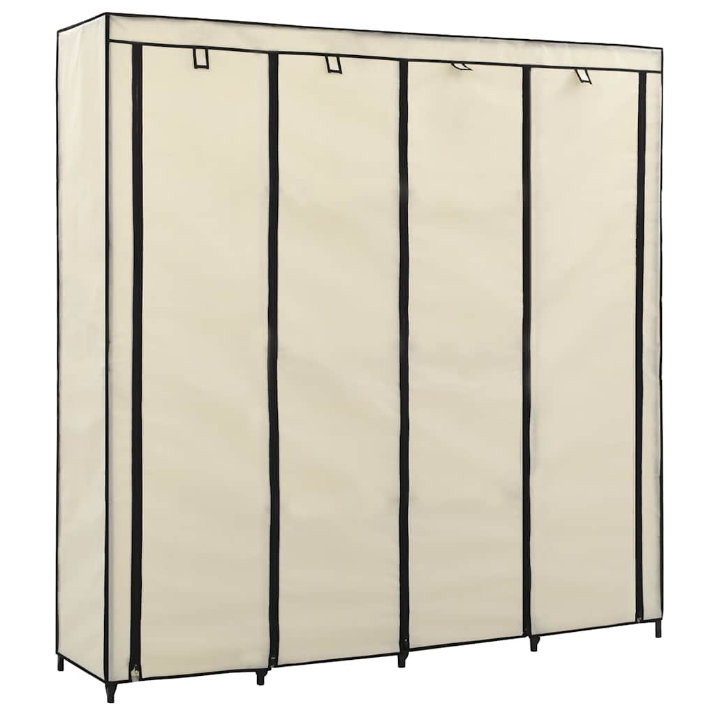 Vidaxl kledingkast met 4 vakken 175x45x170 cm crème