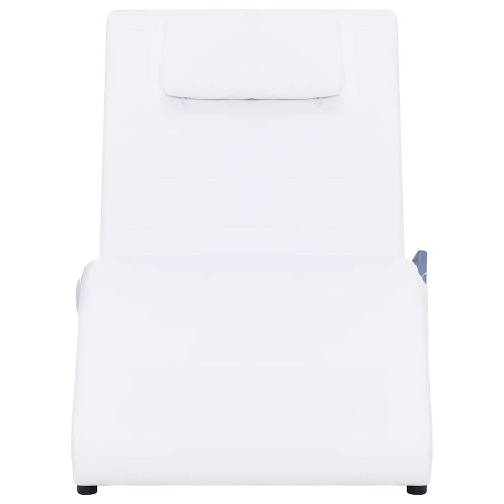 Vidaxl massage chaise longue met kussen kunstleer wit