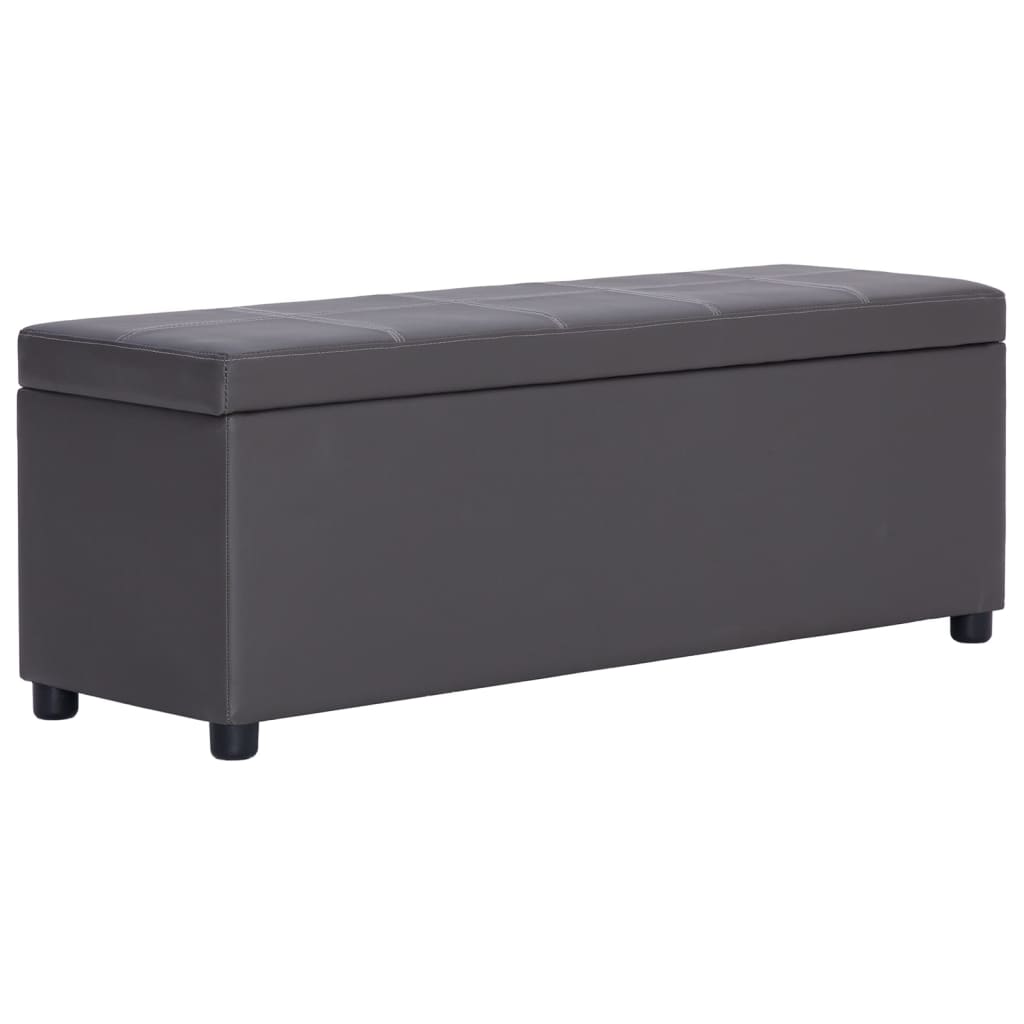 Vidaxl bankje met opbergvak 116 cm kunstleer grijs