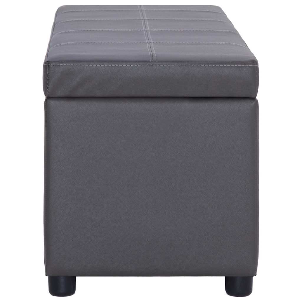 Vidaxl bankje met opbergvak 116 cm kunstleer grijs