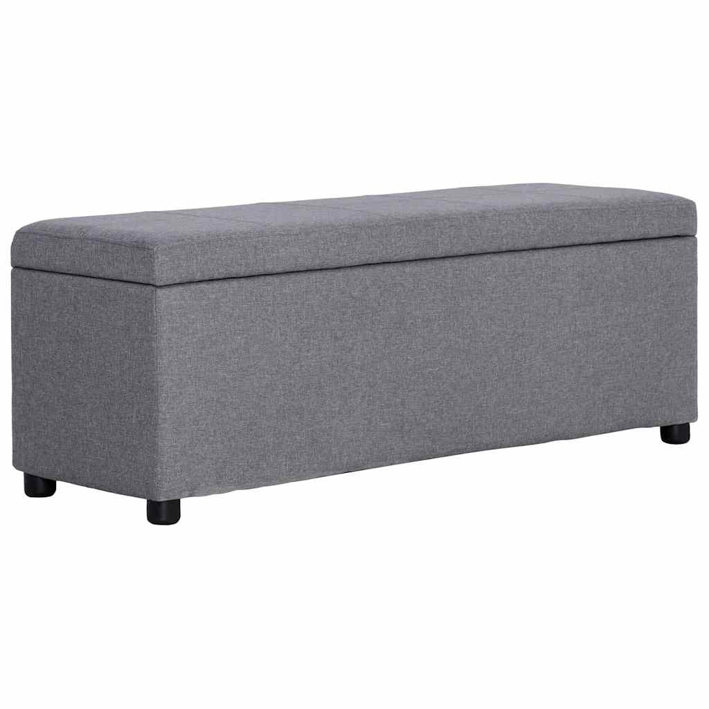 Vidaxl bankje met opbergvak 116 cm polyester lichtgrijs