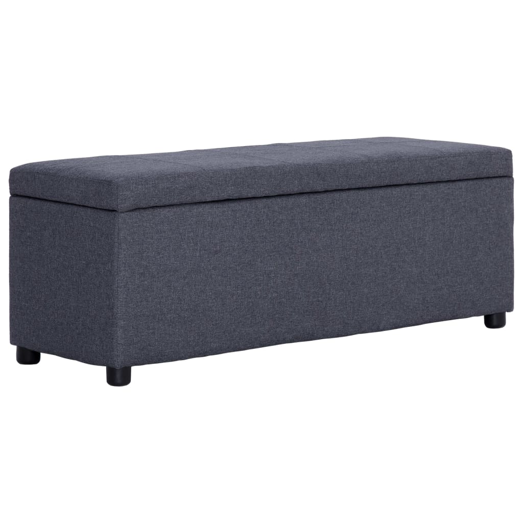 Vidaxl bankje met opbergvak 116 cm polyester donkergrijs