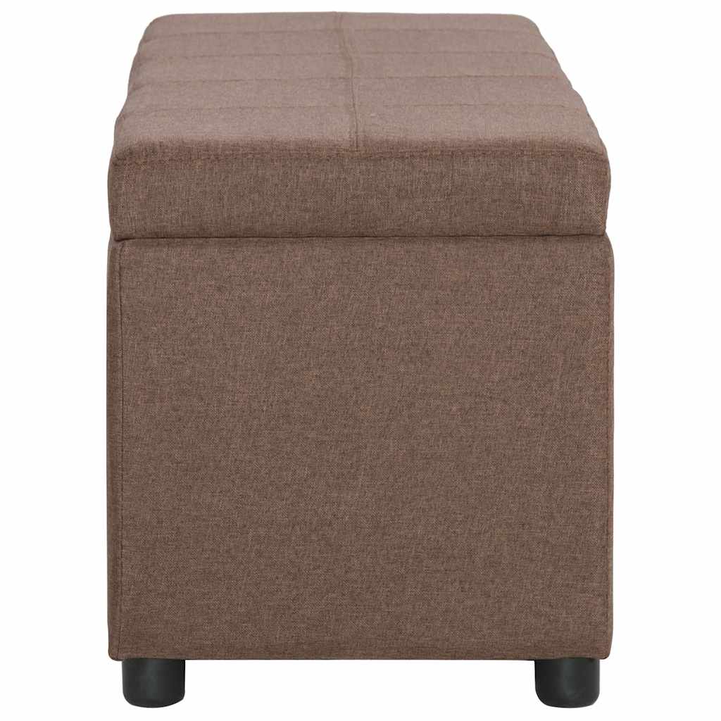 Vidaxl bankje met opbergvak 116 cm polyester bruin