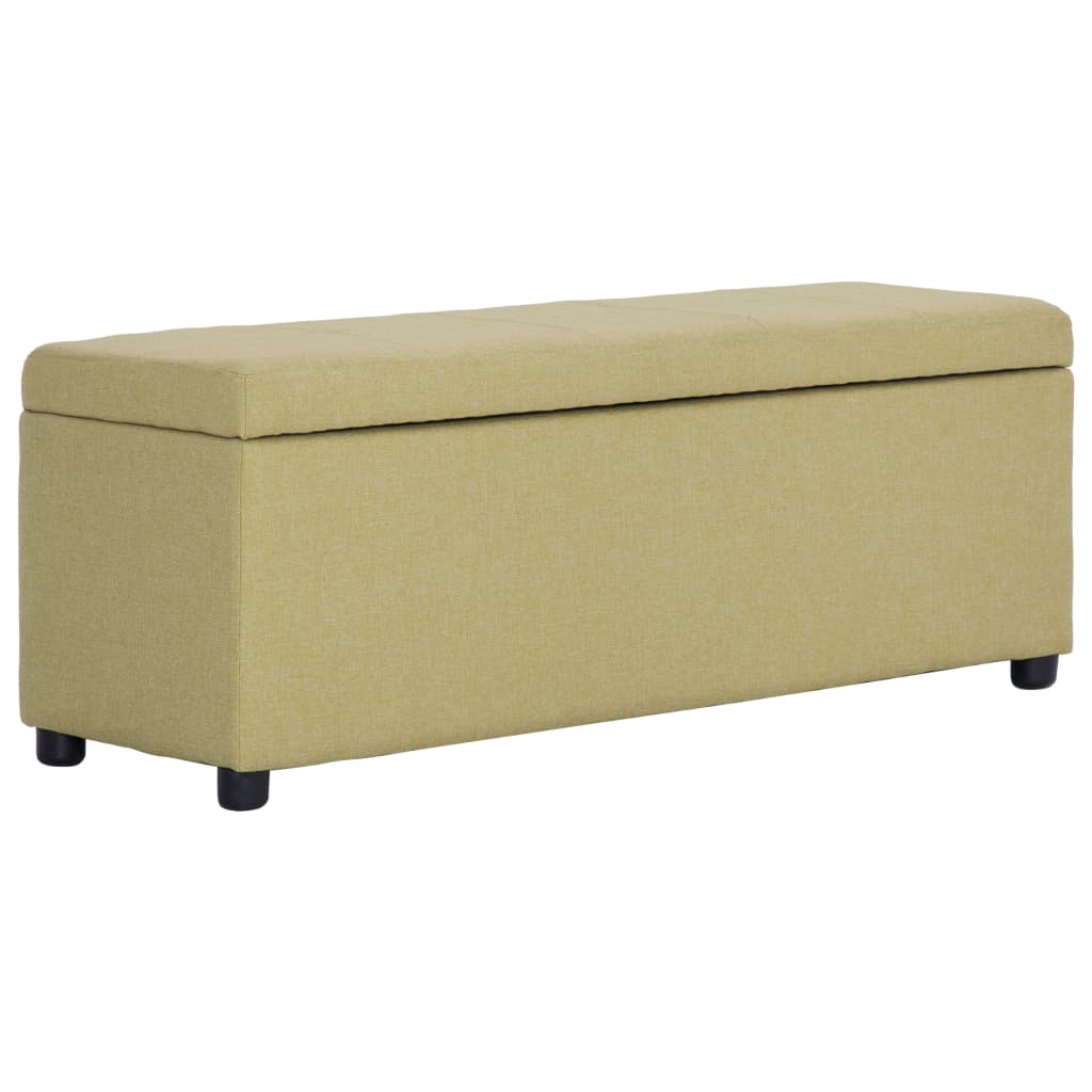 Vidaxl bankje met opbergvak 116 cm polyester groen