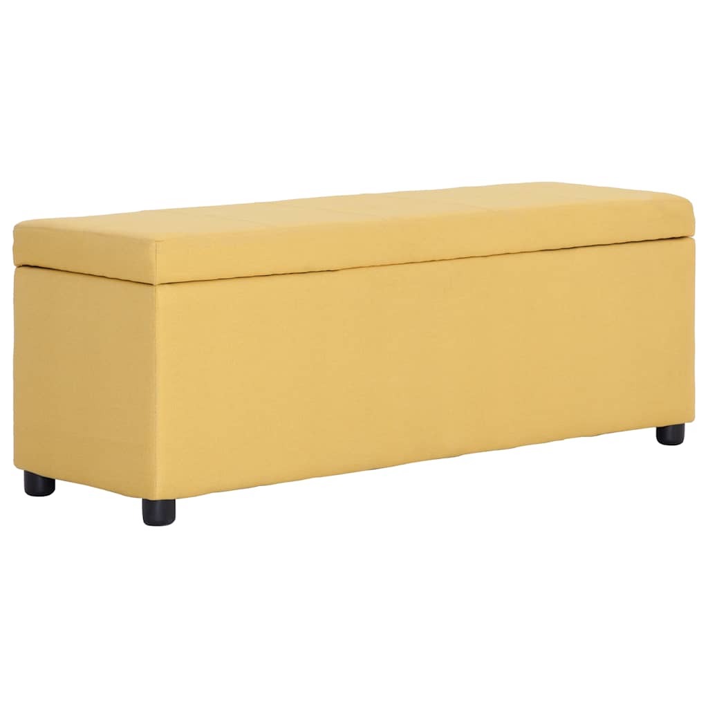 Vidaxl bankje met opbergvak 116 cm polyester geel