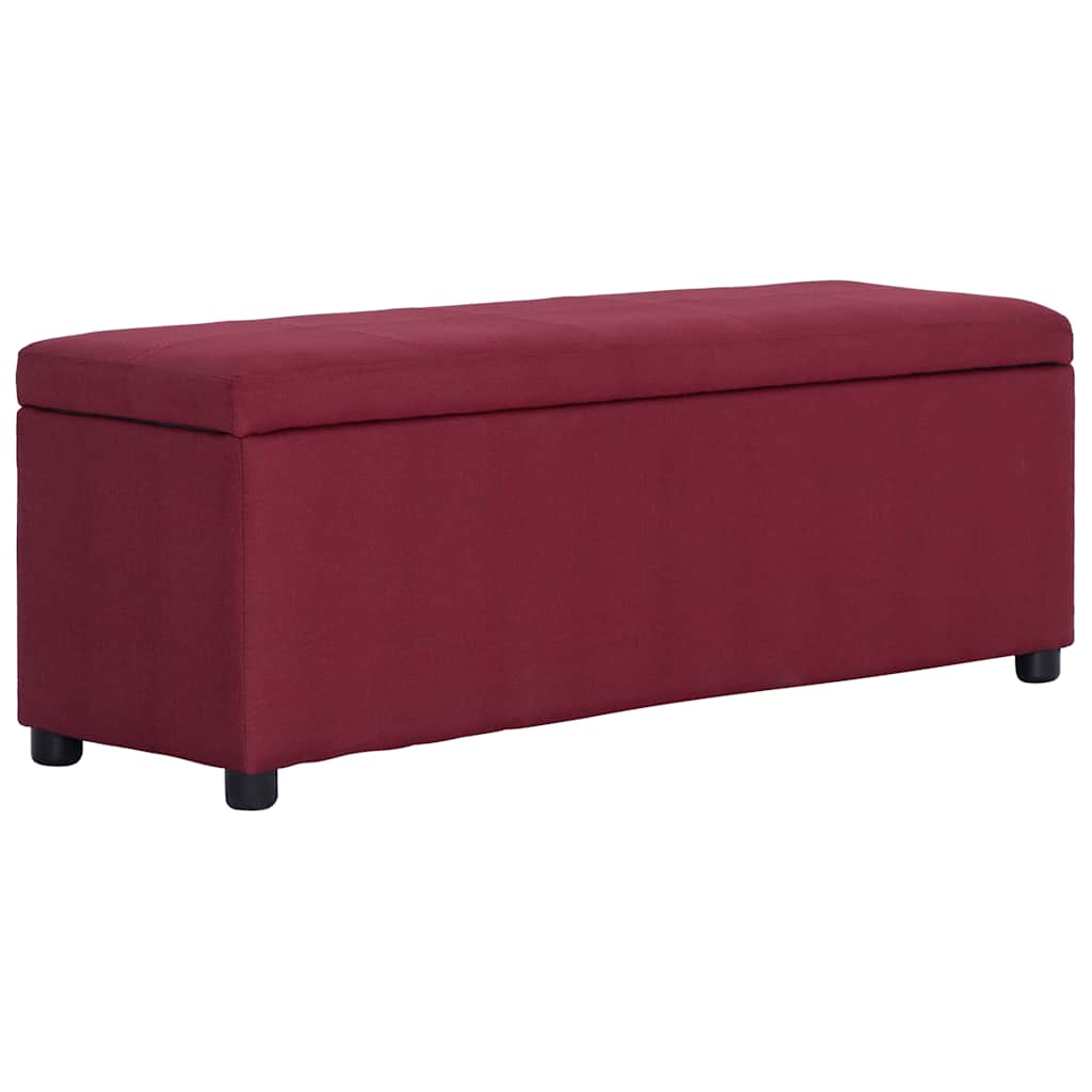 Vidaxl bankje met opbergvak 116 cm polyester wijnrood