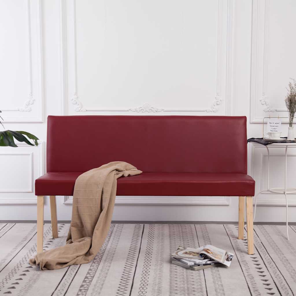 Vidaxl bankje 139,5 cm kunstleer wijnrood