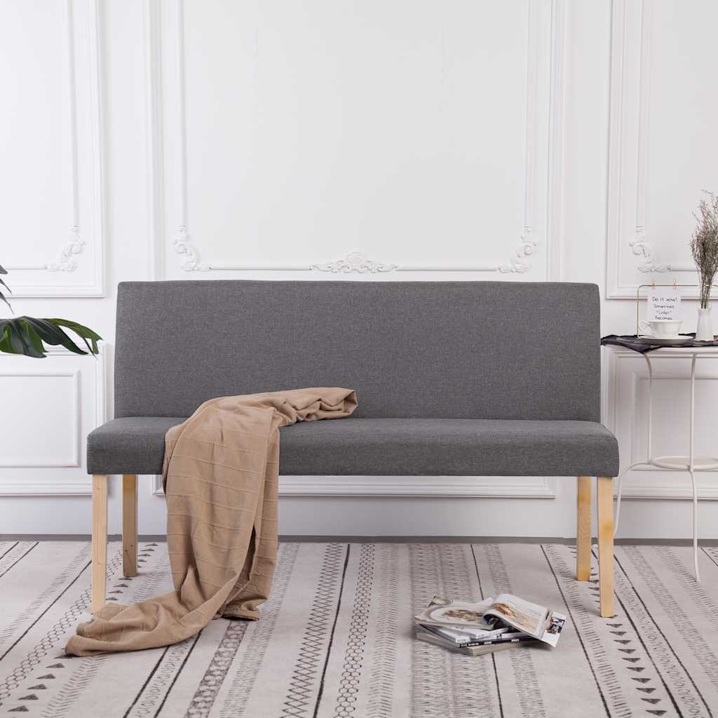 Vidaxl bankje 139,5 cm polyester lichtgrijs