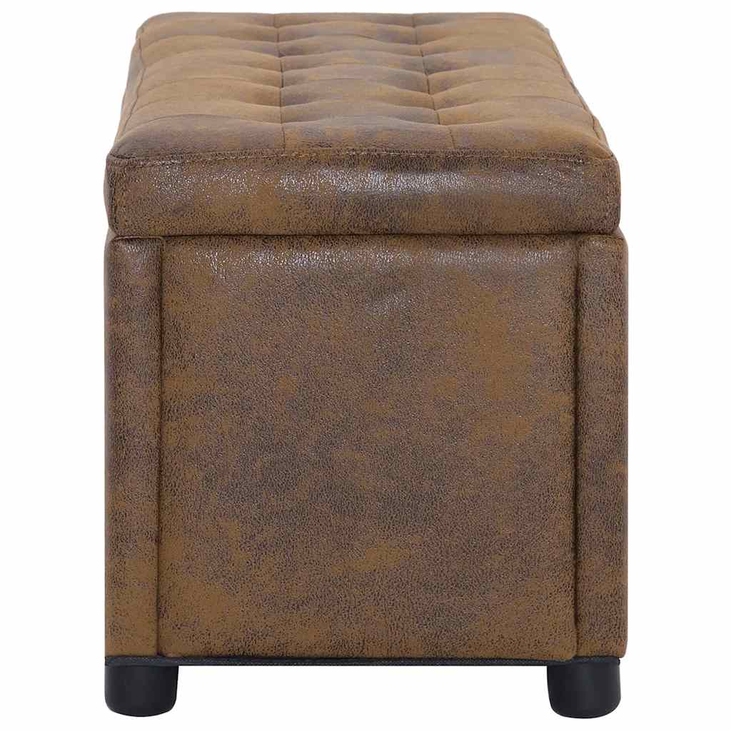 Vidaxl opberghocker 87,5 cm kunstsuède bruin